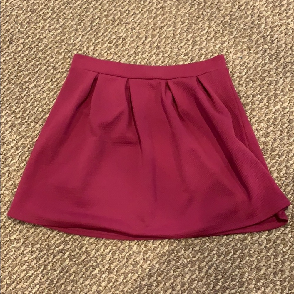 Pink Textured Skater Skirt